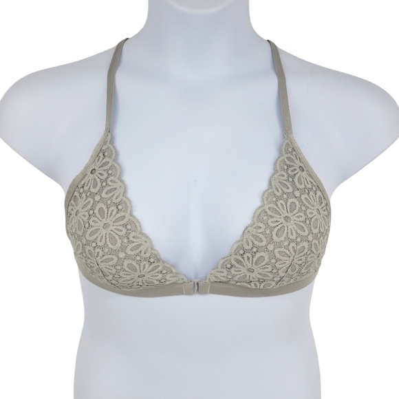 Victoria Secret Womens Gray Floral Bralette Racerback Size L - Picture 3 of 14